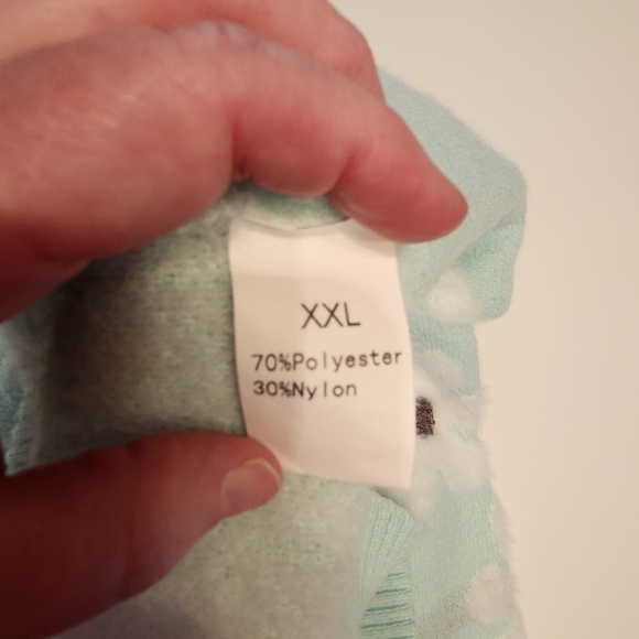 🌈Mint Green Daisy Sleeve Sweater | Super Soft Fuzzy Knit | Cozy Spring Style - Picture 2 of 12